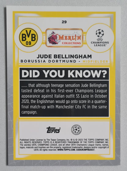 Jude Bellingham - 2023 Topps Merlin Collection Borussia Dortmund (CL) #29