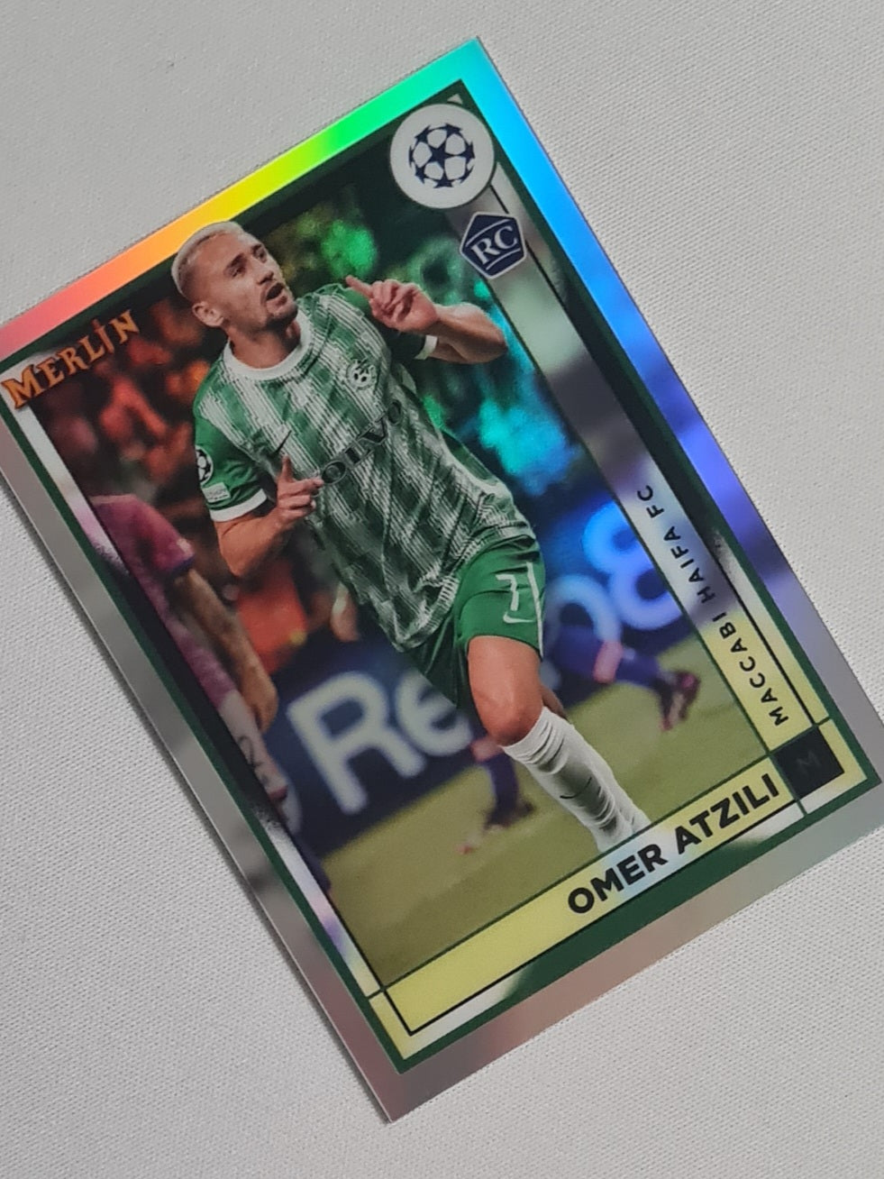 Omer Atzili - 2023 Topps Merlin Collection (RC) Maccabi Haifa FC (CL) #72 Refractor