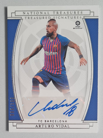 Arturo Vidal - 2020/21 Panini Chronicles National Treasures Soccer FC Barcelona #TS-AV /500 Autograph