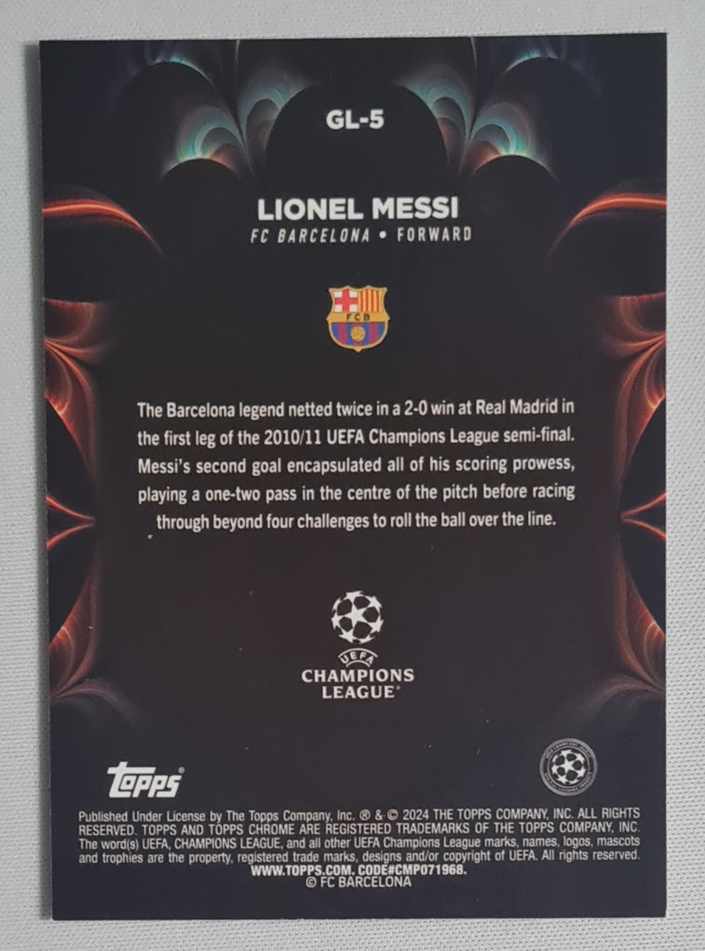 Lionel Messi - 2024 Topps Chrome Golazo FC Barcelona (CL) #GL-5