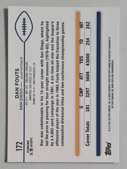 Dan Fouts - 2024 Topps Chrome  NFL San Diego #172