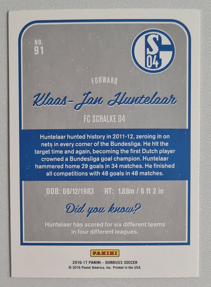 Klaas Jan Huntelaar - 2016/17 Panini Donruss Soccer FC Schalke 04 #91