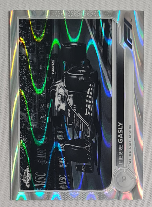 Pierre Gasly - 2022 Topps Chrome F-1 Scuderia Alphatauri # 46 Black & White Ray Wave