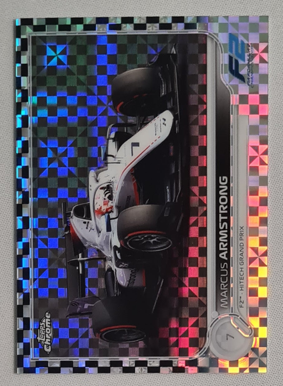 Marcus Armstrong - 2022 Topps Chrome F-2 Dallara F2 2018 Mecachrome  #135  Checkered flag