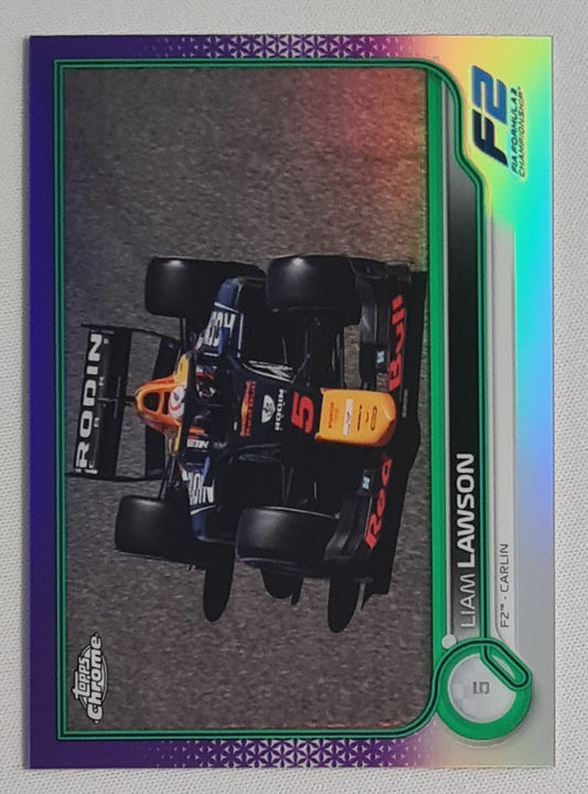 Liam Lawson - 2022 Topps Chrome F-2 Dallara F2 2018-Mecachrome #133 Purple/Green SP Refractor