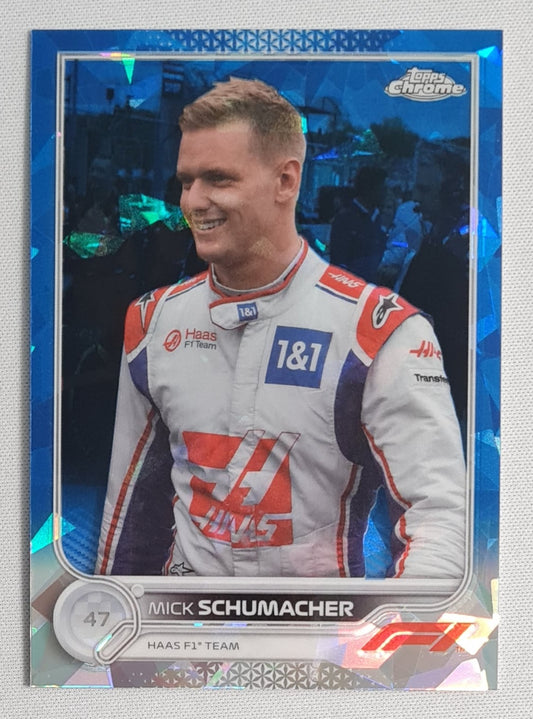 Mick Schumacher - 2022 Topps F-1 Haas Formula One Team #70 Blue Cracked Ice