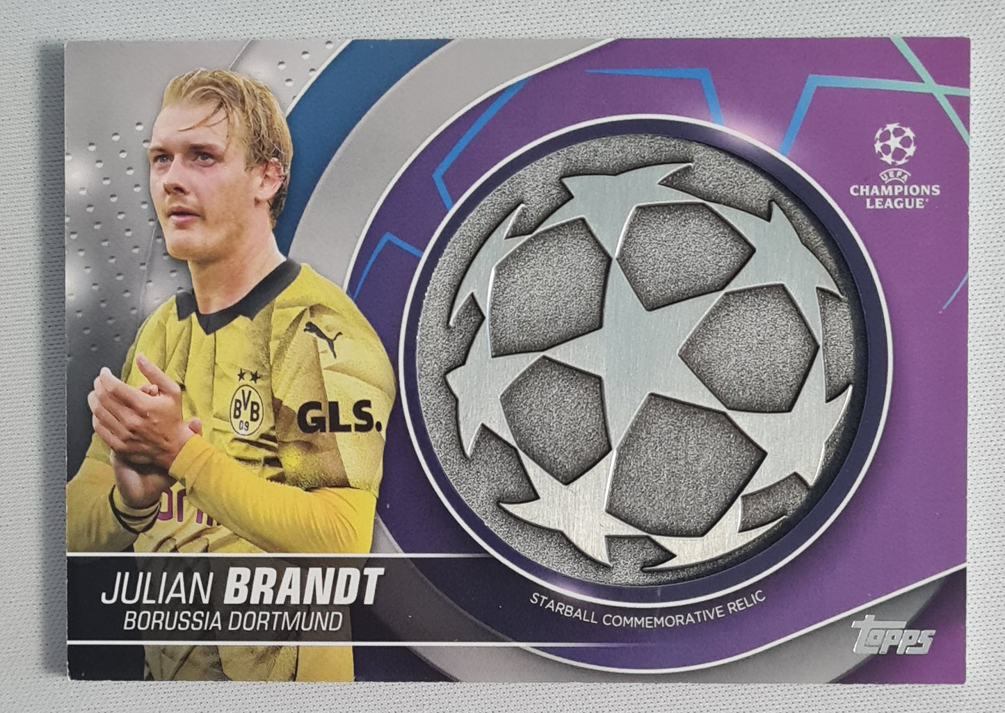 Julian Brandt - 2024 Topps Champions League BVB09 #SC-JT Commemorative Starball Relic Card - Rare Find!