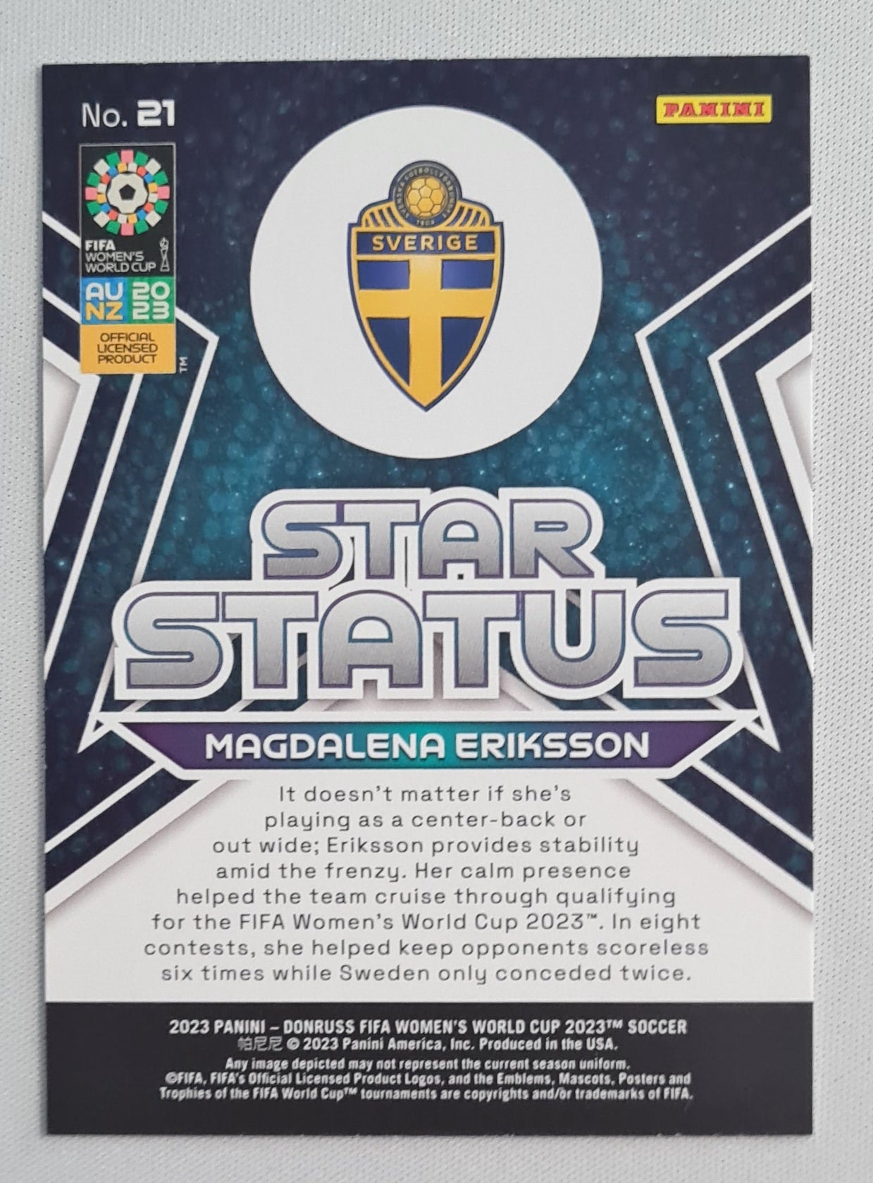Magdalena Eriksson - 2023 Panini Donruss - Star Status - FIFA Women's World Cup 2023 Soccer #21