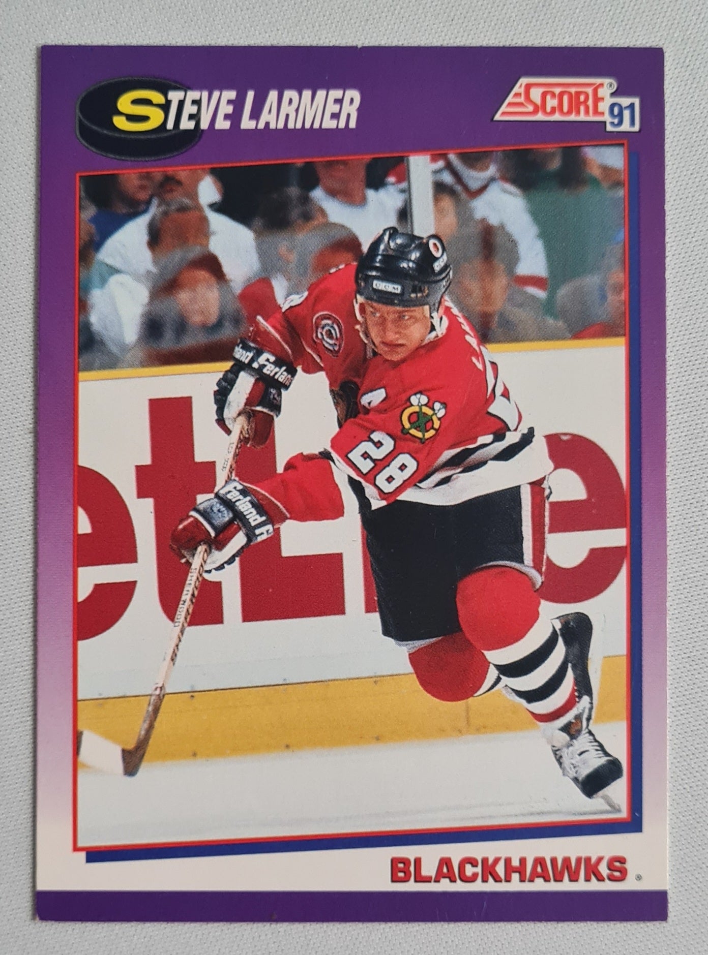 Steve Larmer - 1990 Score NHL Blackhawks Ice Hockey #140