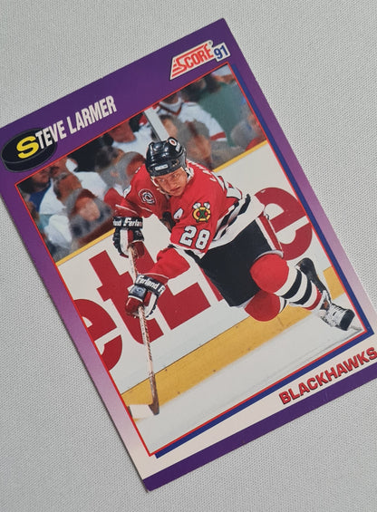 Steve Larmer - 1990 Score NHL Blackhawks Ice Hockey #140
