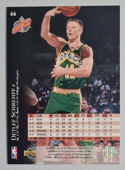 Detlef Schrempf - 1995 Upper Deck NBA Basketball Super Sonics #66
