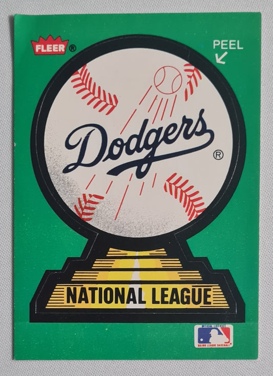 LA Dodgers - Fleer MLB Sticker Card - Team LOGO stickers with Peel option