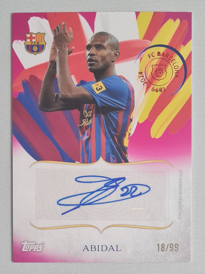 Eric Abidal - 2025 Topps Barcelona 125 Anniversary Legacy Lines Auto Pink /99 #LL-EA FC Barcelona