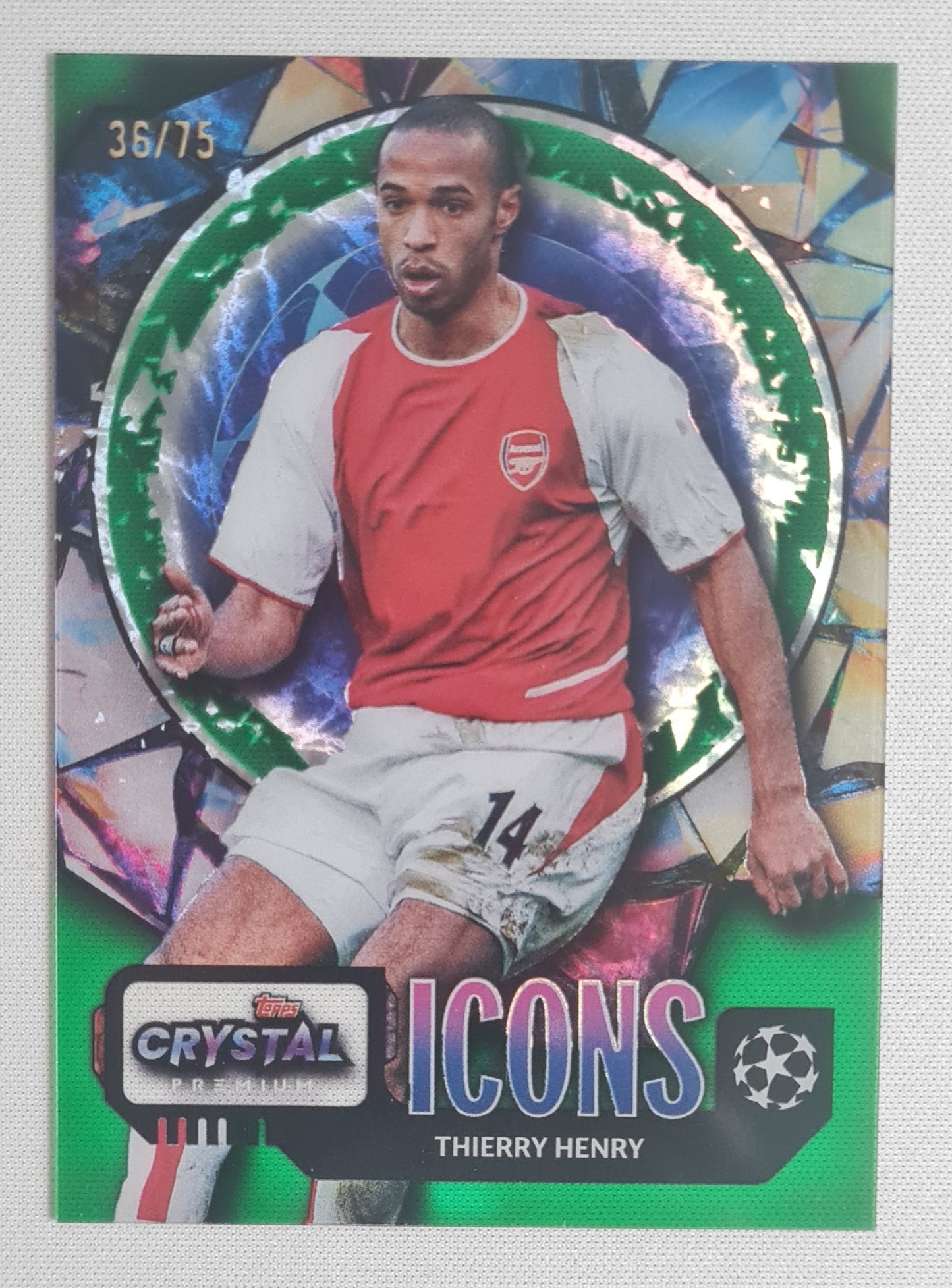 Thierry Henry - 2024 Topps Crystal Premium CL Icons Green 21/75 #UI-4 Arsenal FC