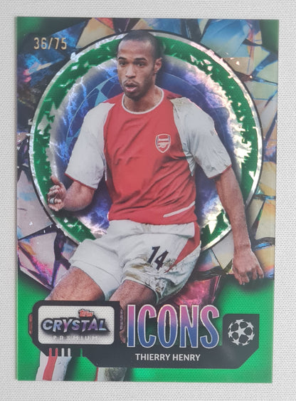 Thierry Henry - 2024 Topps Crystal Premium CL Icons Green 21/75 #UI-4 Arsenal FC
