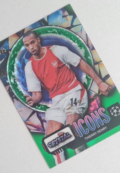 Thierry Henry - 2024 Topps Crystal Premium CL Icons Green 21/75 #UI-4 Arsenal FC