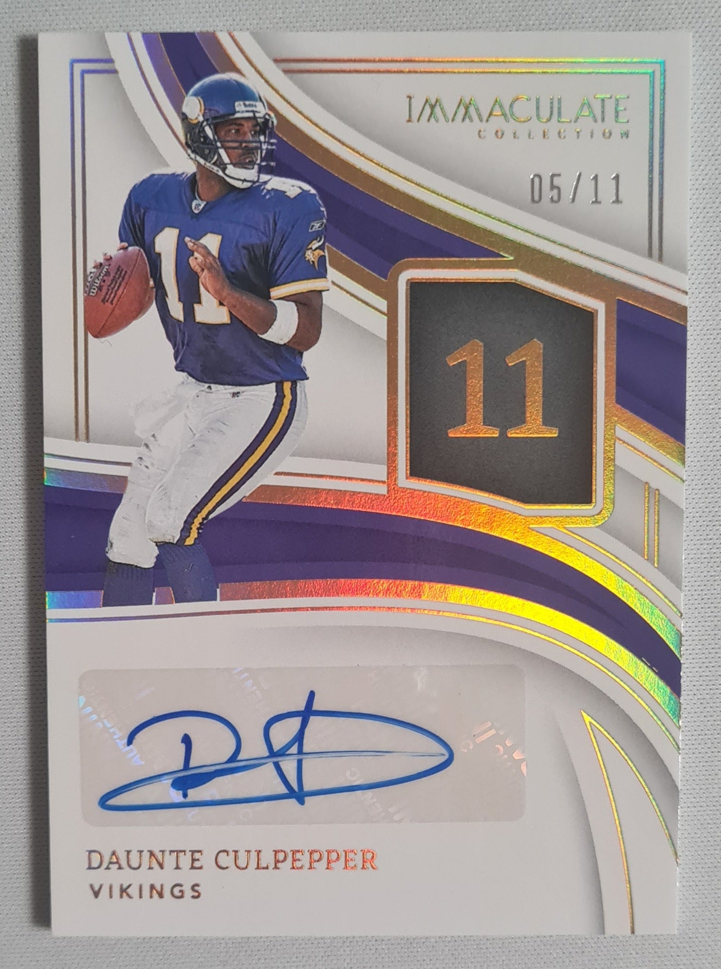 Daunte Culpepper - 2023 Panini Immaculate Collection Auto /11 #INS-DCUL Minnesota Vikings
