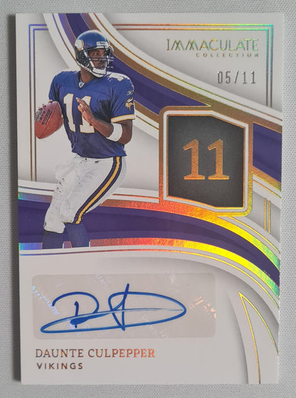 Daunte Culpepper - 2023 Panini Immaculate Collection Auto /11 #INS-DCUL Minnesota Vikings
