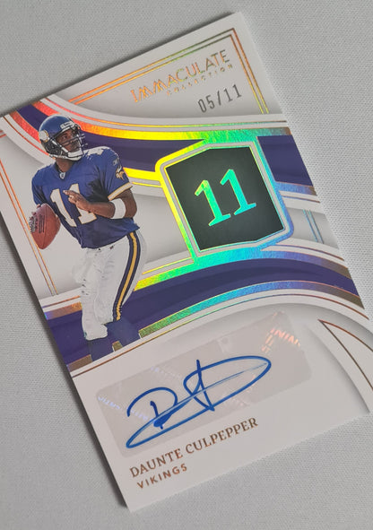 Daunte Culpepper - 2023 Panini Immaculate Collection Auto /11 #INS-DCUL Minnesota Vikings