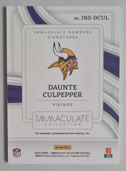 Daunte Culpepper - 2023 Panini Immaculate Collection Auto /11 #INS-DCUL Minnesota Vikings