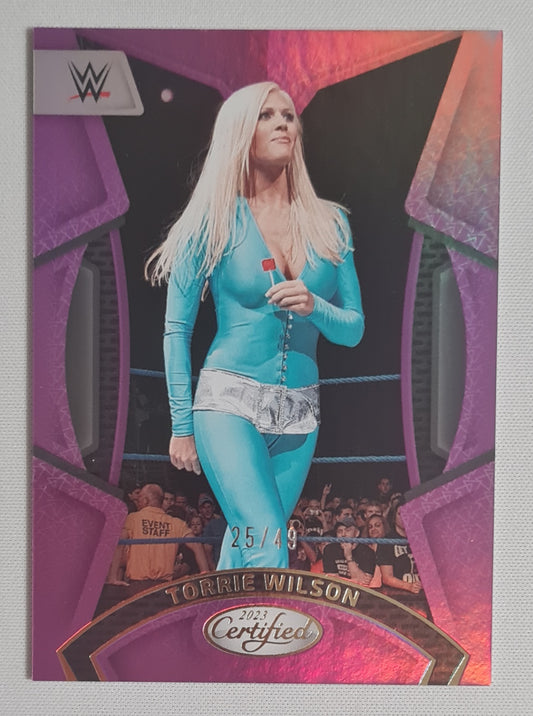 Torrie Wilson - 2023 Panini Chronicles WWE Certified Purple /49 #214