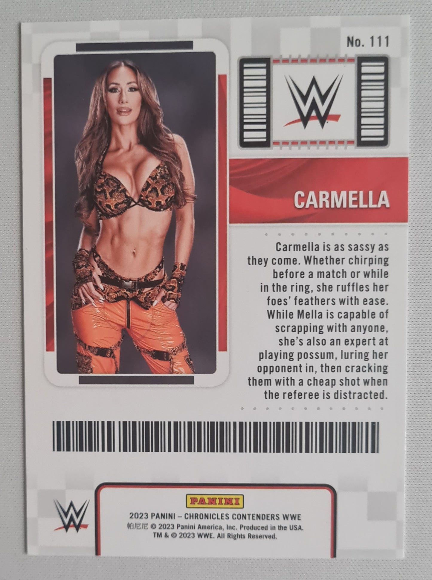 Carmella - 2023 Panini Chronicles WWE Contenders Season Ticket #111