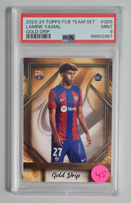 Lamine Yamal - 2023/24 Topps FC Barcelona Team Set Gold Drip PSA 9 #GD5 FC Barcelona