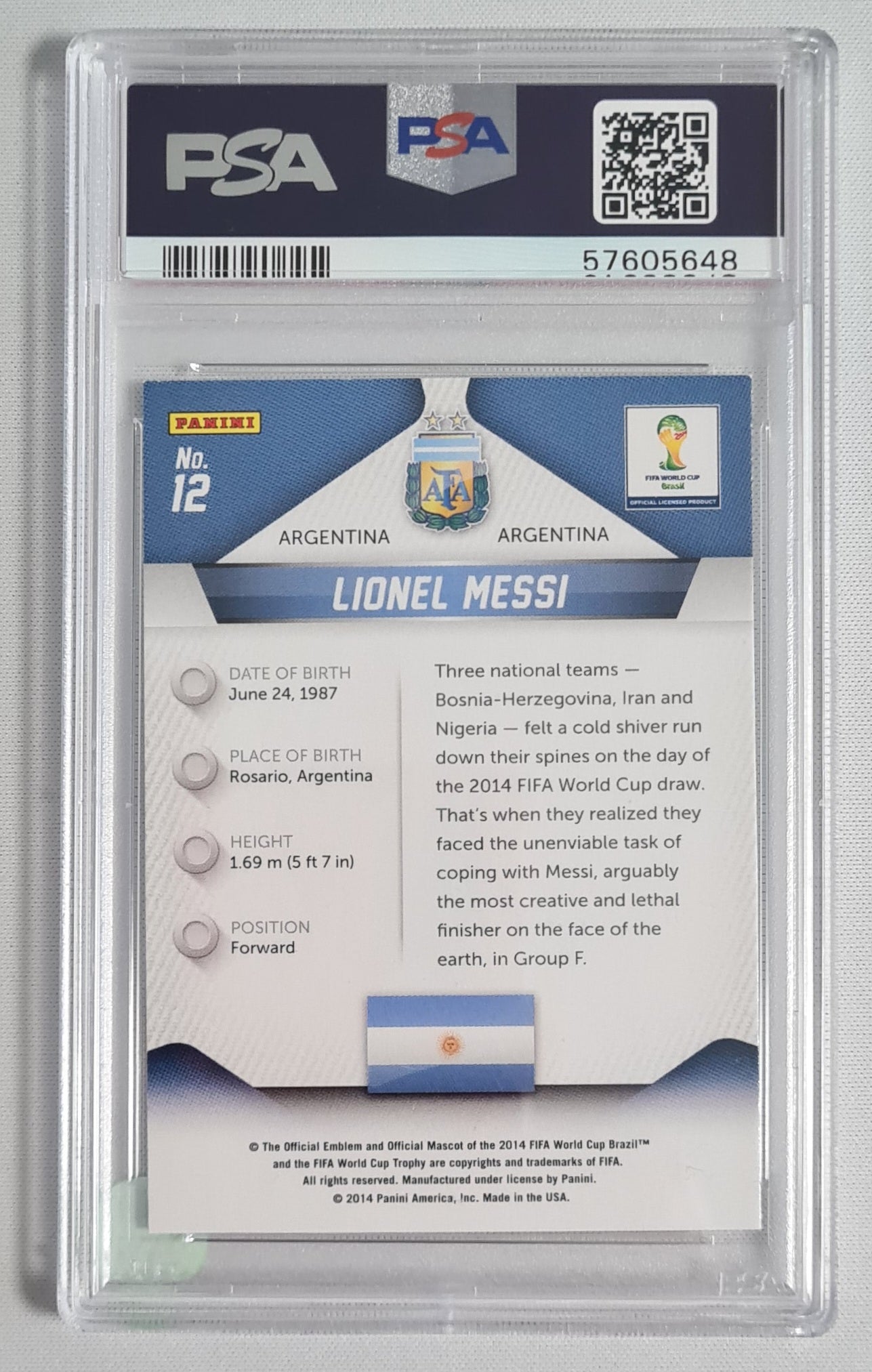 Lionel Messi - 2014 Panini Prizm World Cup PSA 9 #12 Argentina