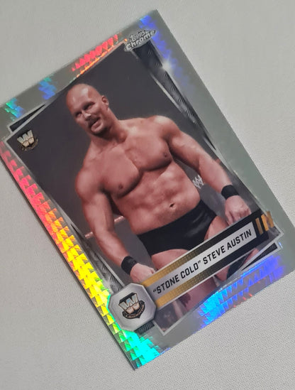 Stone Cold Steve Austin - 2025 Topps Chrome WWE Wrestling #6 Refractor