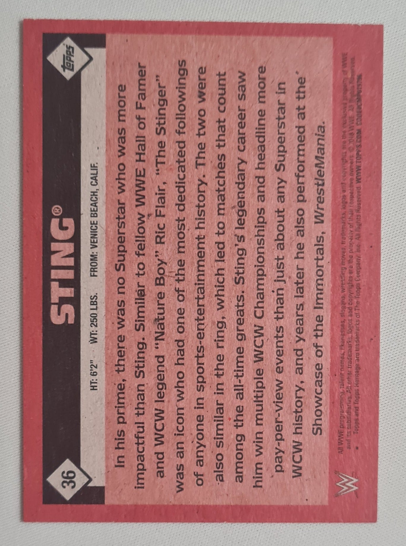 Sting - 2016 Topps WWE Wrestling #36