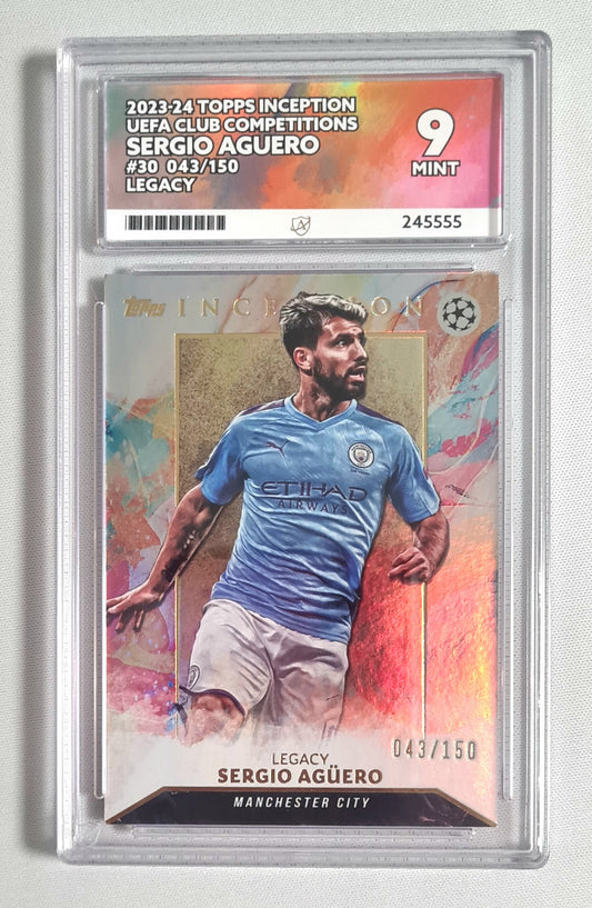 Sergio Aguero - 2023/24 Topps Inception UEFA Club Competition Legacy Man City #30 /150 ACE 9