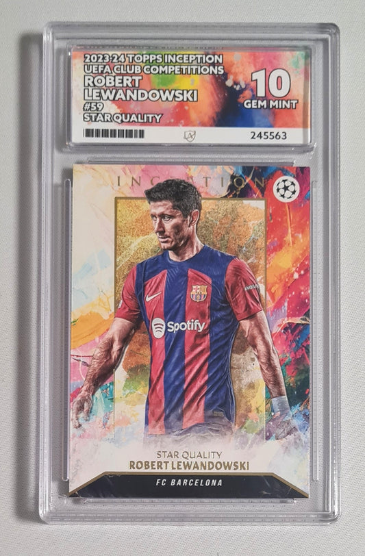 Robert Lewandowski - 2023/24 Topps Inception UEFA Club Competition Star Quality FC Barcelona #59 ACE 10 GEM MINT