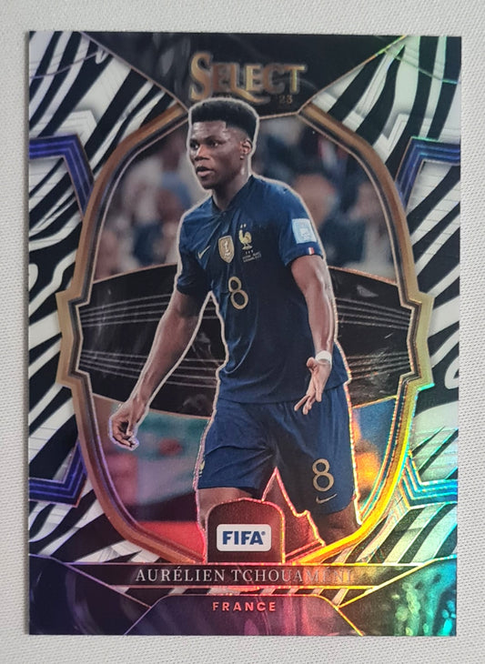 Aurelien Tchouameni - 2022/23 Panini Select FIFA Soccer National Team France Terrace #16 Zebra Prizm /25 SSP