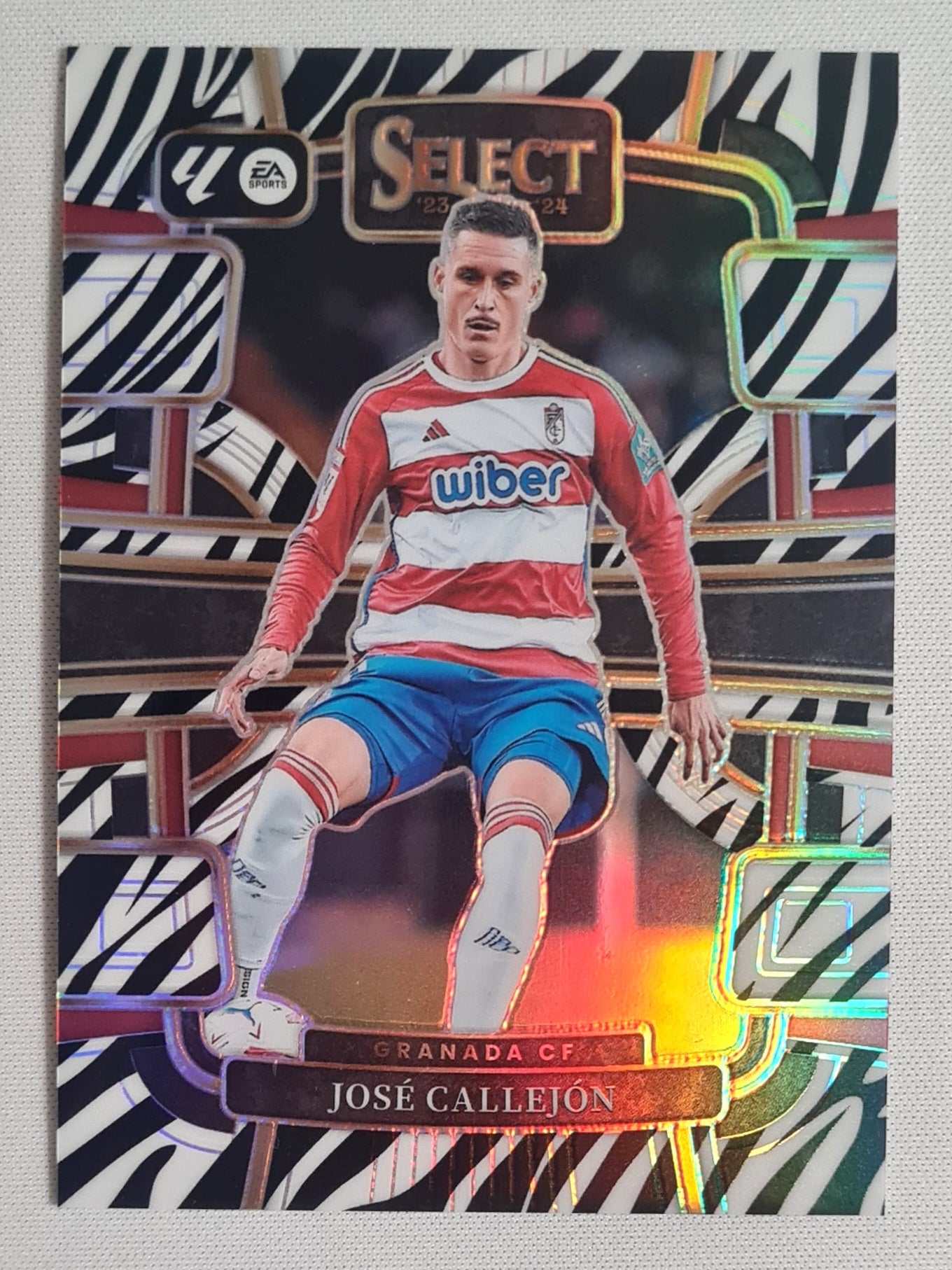 Jose Callejon - 2023/24 Panini Select La Liga Soccer Granada C.F. #41 Zebra Prizm /25 SSP