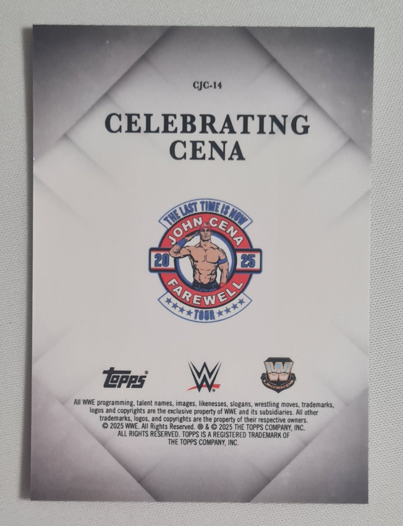 John Cena - 2025 Topps WWE Wrestling Celebrating #CJC-14 Refractor