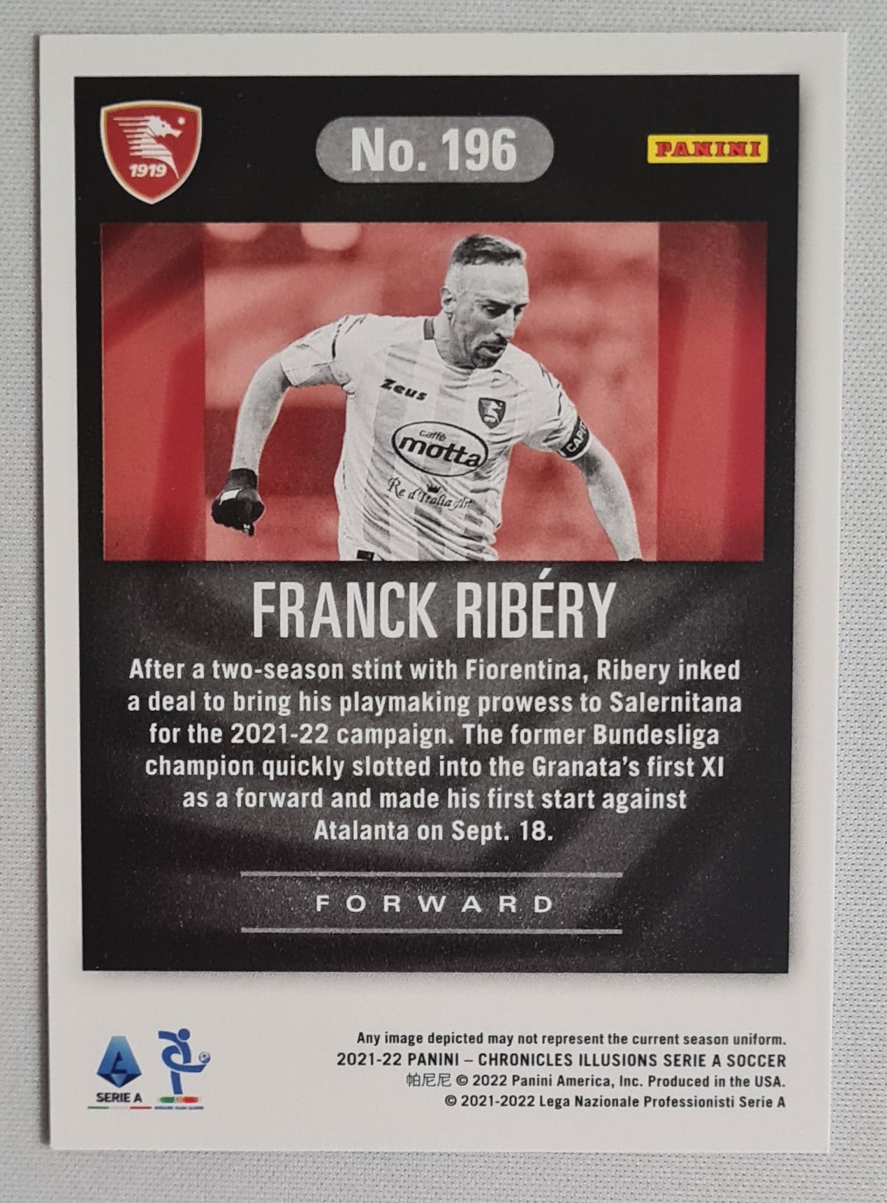 Franck Ribery - 2021/22 Panini Chronicles Illusions Serie A Soccer #196 Refractor