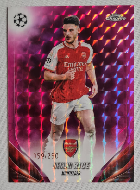 Declan Rice - 2024 Topps Chrome UEFA CL FC Arsenal #6 /250 Pink Geomatric
