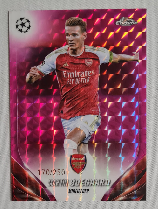Martin Odegaard - 2024 Topps Chrome UEFA CL FC Arsenal #111 /250 Pink Geomatric