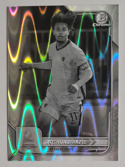 Joshua Zirkzee - 2022 Topps Chrome Bowman National Team Netherlands #149 black & White Raywave
