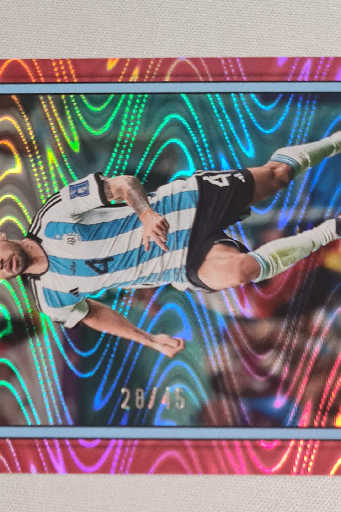 Gonzalo Montiel - 2022/23 Panini Score FIFA Soccer National Team AFA Argentina #97 Pink Swirl /45
