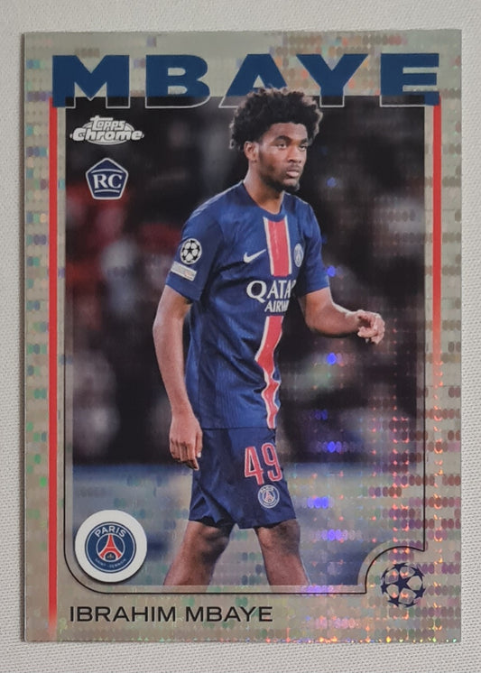 Ibrahim Mbaye - 2025 Topps Chrome PSG (RC) #15 Pulsar Refractor