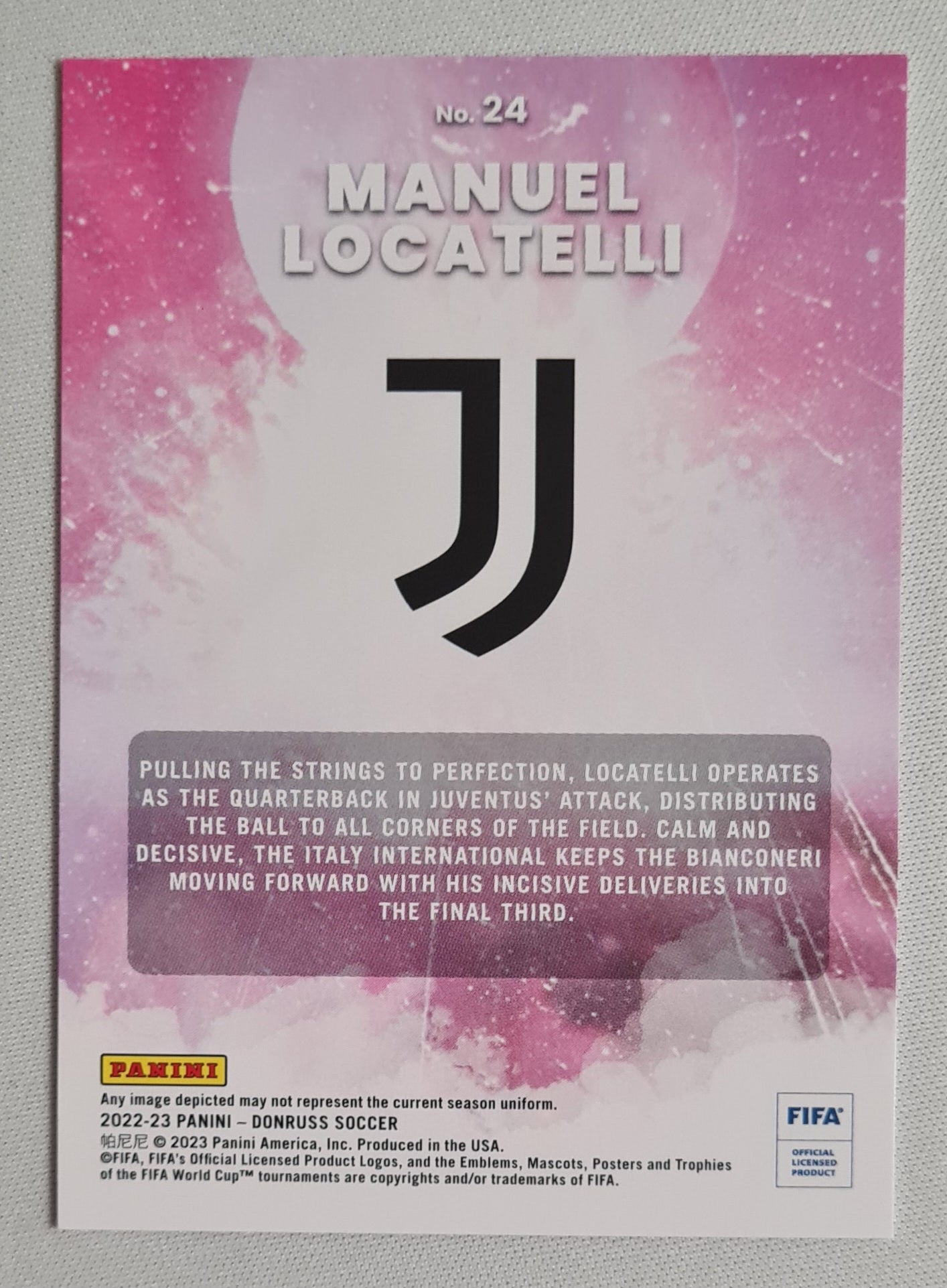 Manuel Locatelli - 2022/23 Panini Donruss Soccer Zero Gravity - Juventus FIFA #24 Pink