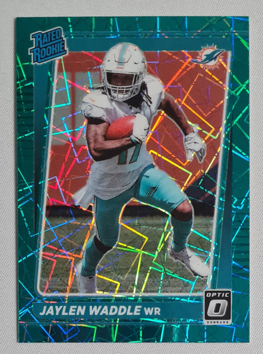 Jayden Waddle - 2021 Panini Donruss Optic Football Rated Rookie NFL Dolphins #208 Green Velocity
