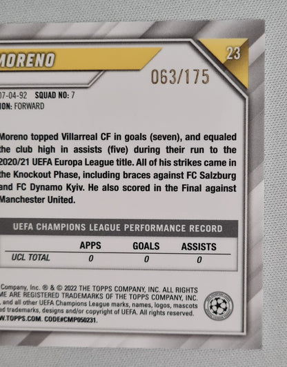 Gerard Moreno - 2022 Topps Chrome Champions League Villarreal CF #23 /175 Pink