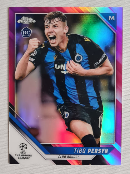 Tibo Persyn - 2022 Topps Chrome Champions League Club Brugge KV #40 /175 Pink
