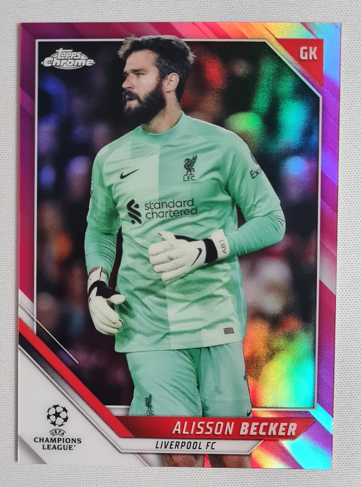 Alisson Becker - 2022 Topps Chrome Champions League Liverpool FC #48 /175 Pink