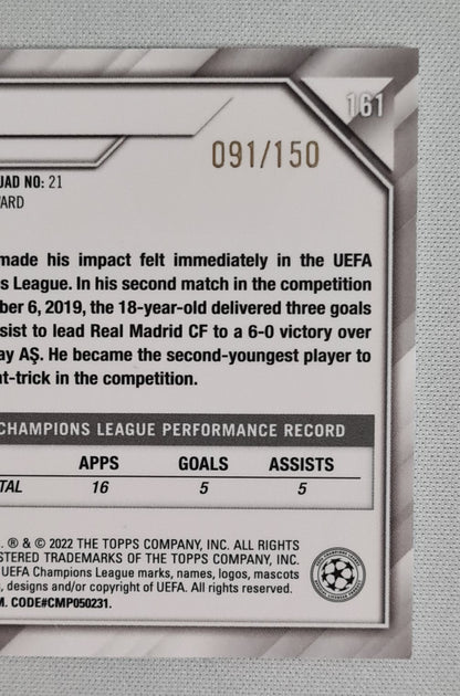 Rodrygo - 2022 Topps Chrome Champions League Real Madrid #161 /150 Blue