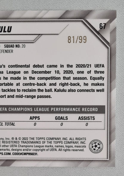 Pierre Kalulu - 2022 Topps Chrome Champions League AC Milan #67 /99 Green