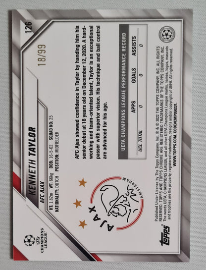 Kenneth Taylor - 2022 Topps Chrome Champions League AFC Ajax #126 /99 Green