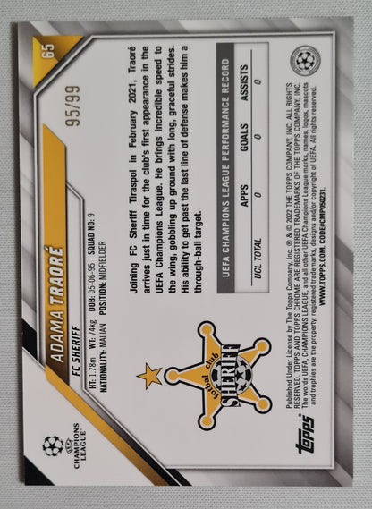 Adama Traore - 2022 Topps Chrome Champions League (RC) FC Sheriff #65 /99 Green